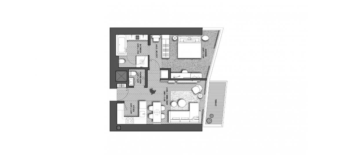 Apartment floor plan «THE ADDRESS RESIDENCES DUBAI OPERA 1BR 74SQM», 1 bedroom in THE ADDRESS RESIDENCES DUBAI OPERA