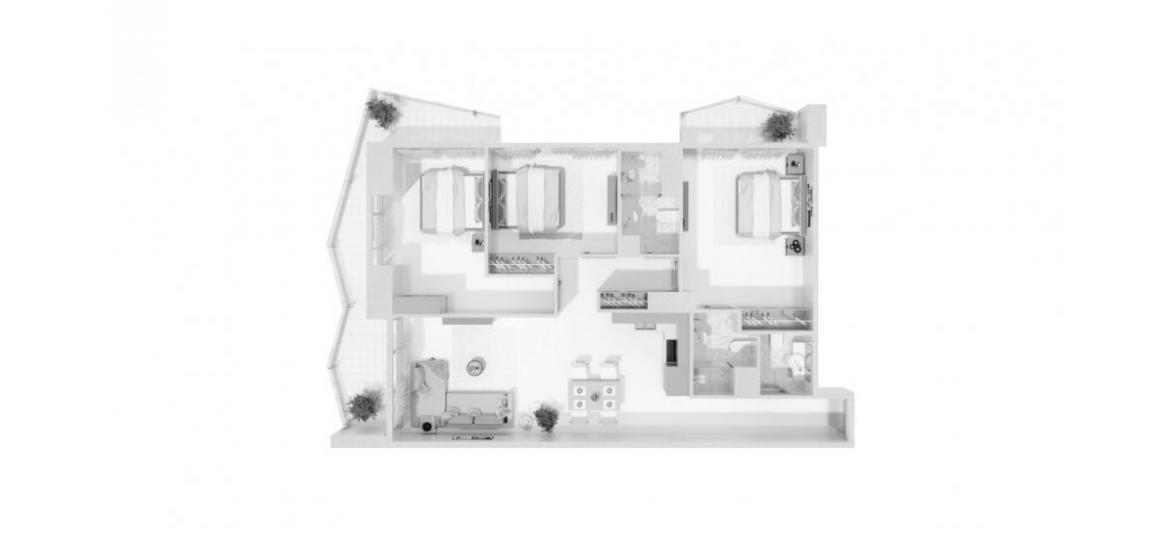 Apartment floor plan «C», 3 bedrooms in GOLF VIEWS SEVEN CITY