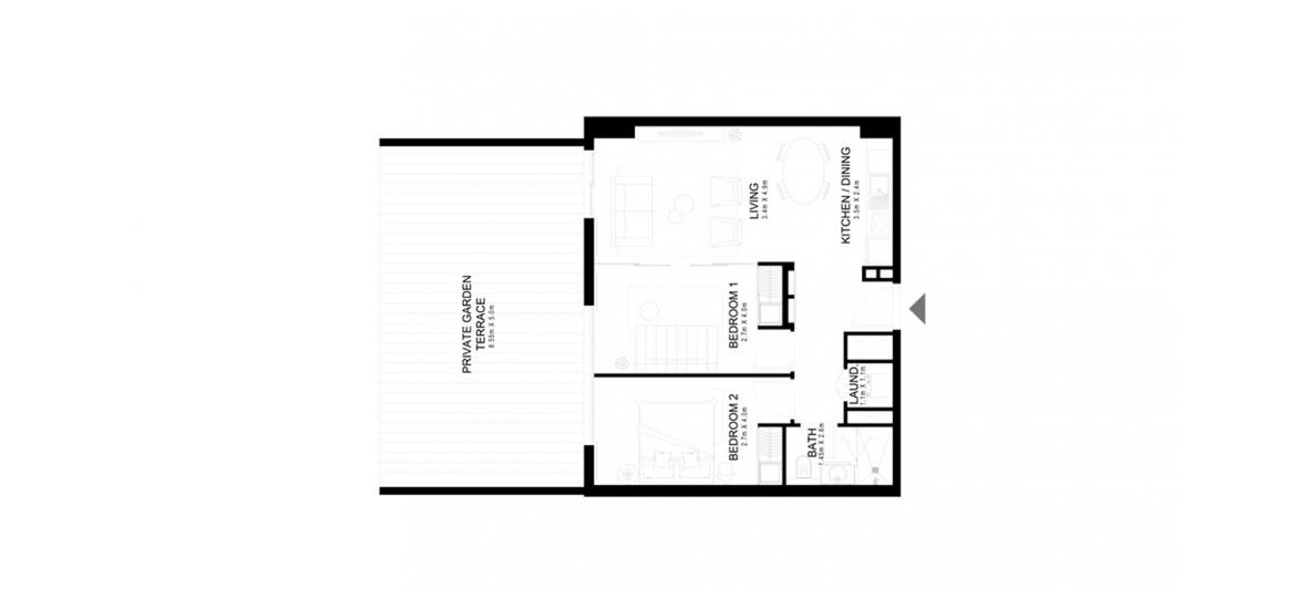 Apartment floor plan «GOLFVILLE 2BR 113SQM», 2 bedrooms in GOLFVILLE