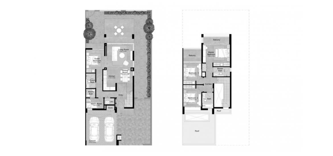 Apartment floor plan «A», 4 bedrooms in SHAMS TOWNHOUSES