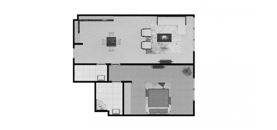Apartment floor plan «A2», 1 bedroom in RUKAN MAISON