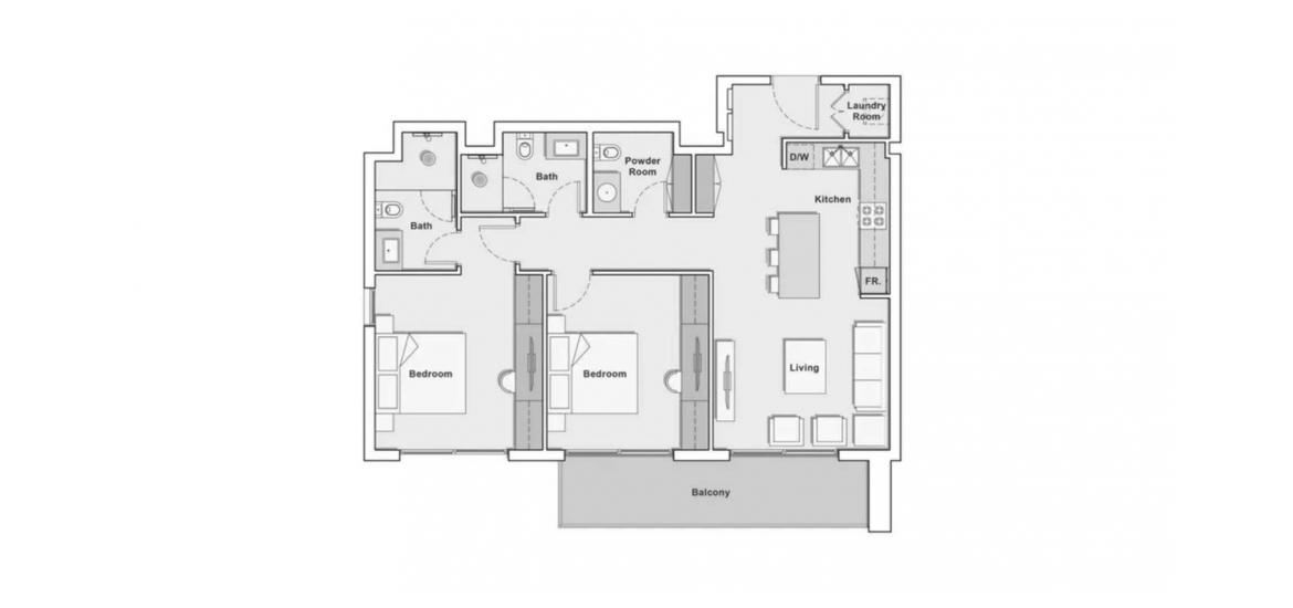 Apartment floor plan «99SQM TYPE A», 2 bedrooms in HAMILTON HOUSE