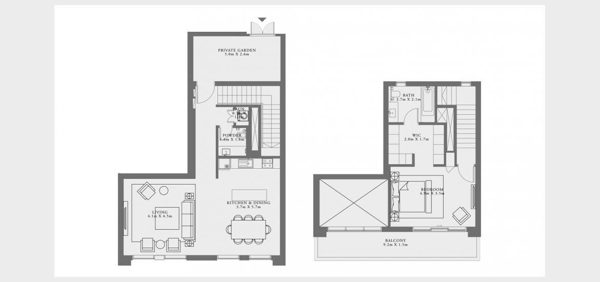 Apartment floor plan «C-M», 1 bedroom in LIME GARDENS
