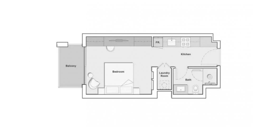 Apartment floor plan «36SQM TYPE A», 1 room in HAMILTON HOUSE
