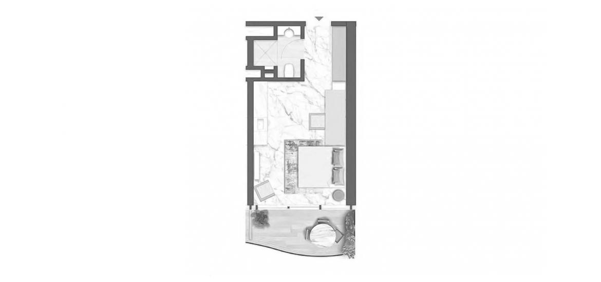 Apartment floor plan «38SQM VARIANT3», 1 room in DAMAC CHIC TOWER