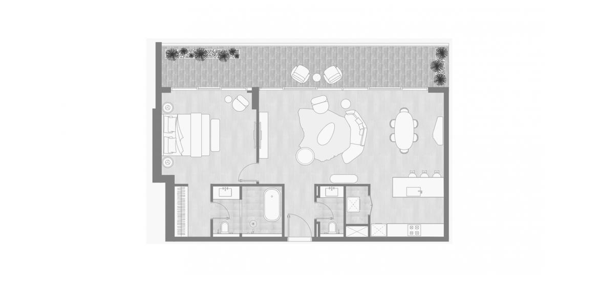 Apartment floor plan «1 BEDROOM – TYPE C», 1 bedroom in KEMPINSKI RESIDENCES THE CREEK