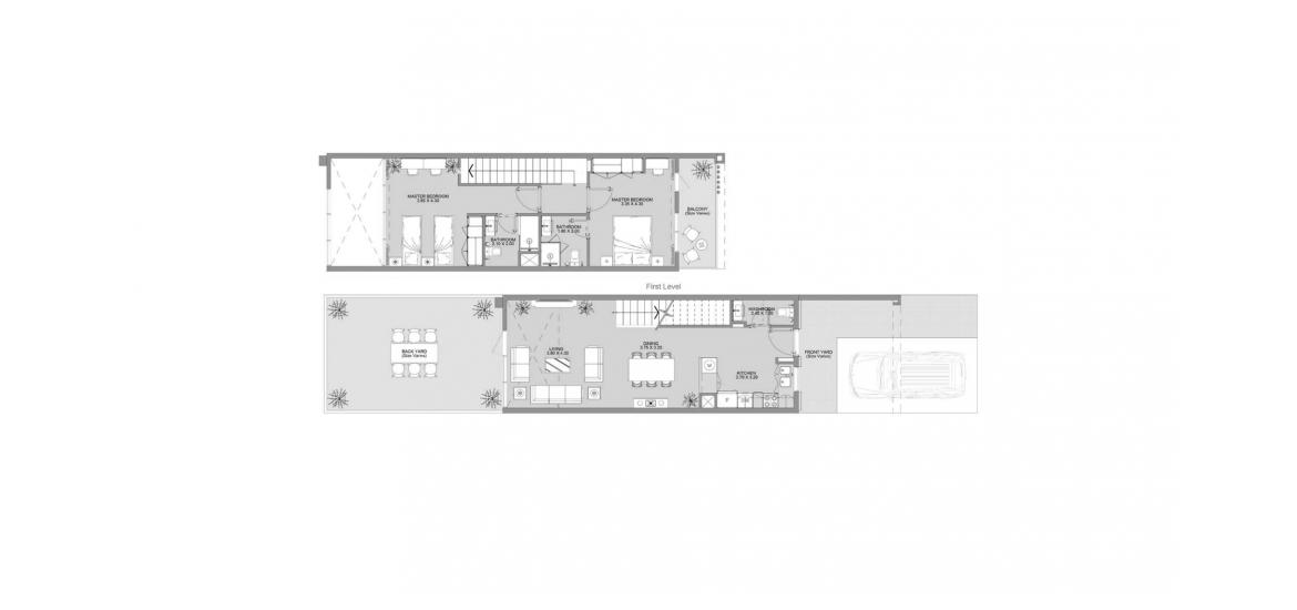 Apartment floor plan «2BR TYPE A», 2 bedrooms in VERDANA II TOWNHOUSES