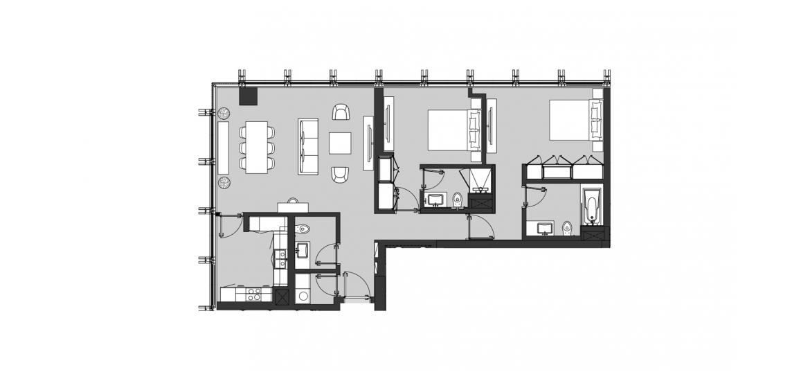 Apartment floor plan «TWO BEDROOM TYPE B2», 2 bedrooms in RESIDENCE 110