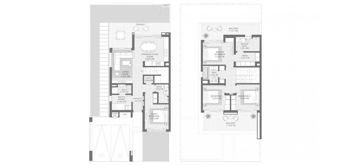 Apartment floor plan «MOON 4 BEDROOM I A », 4 bedrooms in ELORA TOWNHOUSES