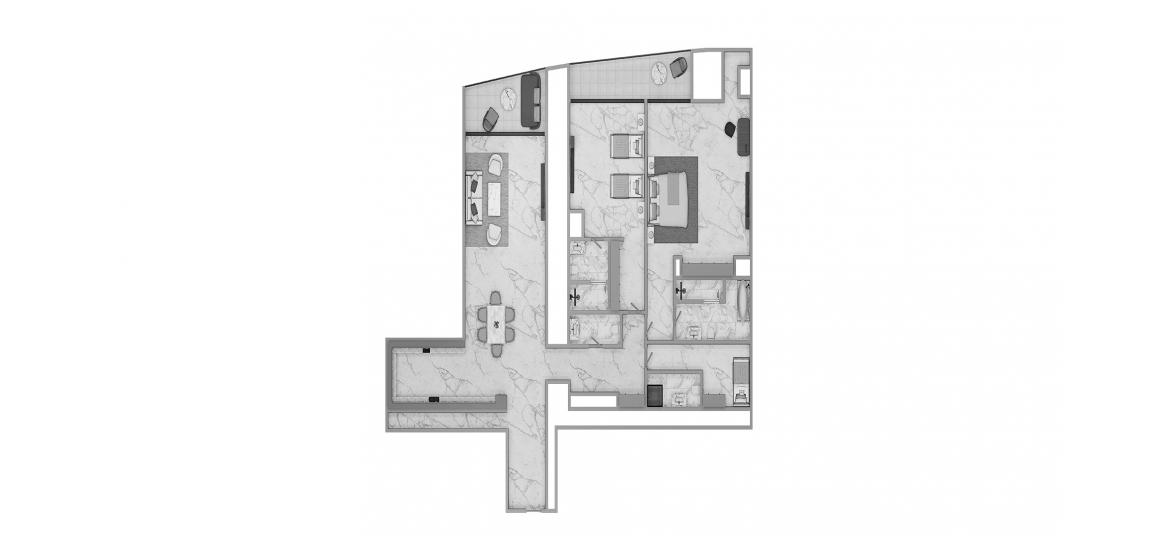 Apartment floor plan «2BR Type S2D 187SQM», 2 bedrooms in ADDRESS JBR