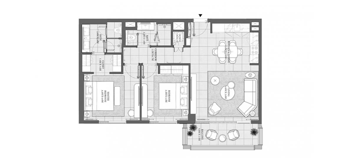 Apartment floor plan «BUILDING 1 2 BEDROOM 95SQ.M», 2 bedrooms in SAVANNA RESIDENCES