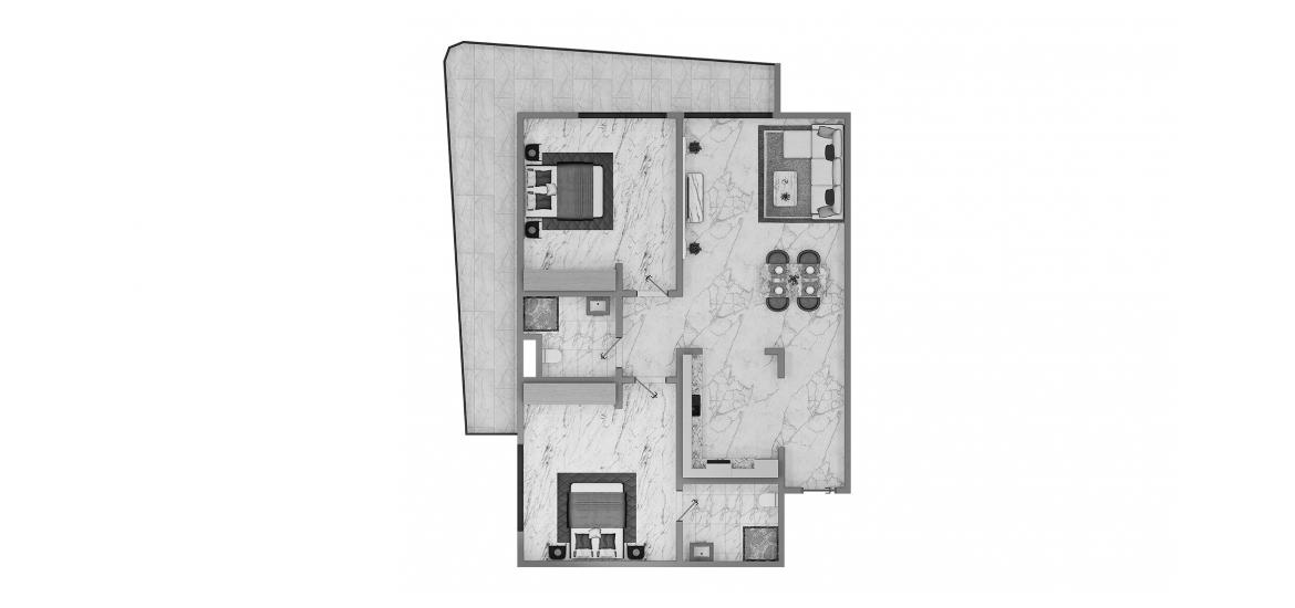 Apartment floor plan «2 Bedroom 98SQM», 2 bedrooms in BINGHATTI NOVA