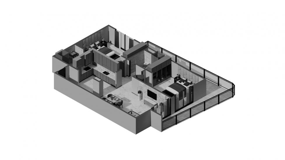 Apartment floor plan «2 Bedroom 98SQM», 2 bedrooms in BINGHATTI NOVA