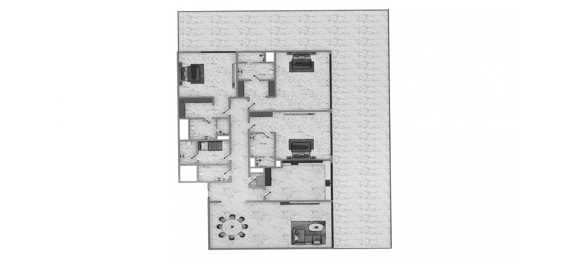 Apartment floor plan «3BR Type 01 267SQM», 3 bedrooms in AMALIA RESIDENCES