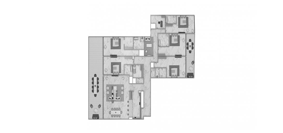 Apartment floor plan «5BR Type S5B 466SQM», 5 bedrooms in ADDRESS JBR