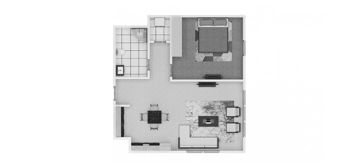 Apartment floor plan «1BR 57SQM», 1 bedroom in BAYSHORE