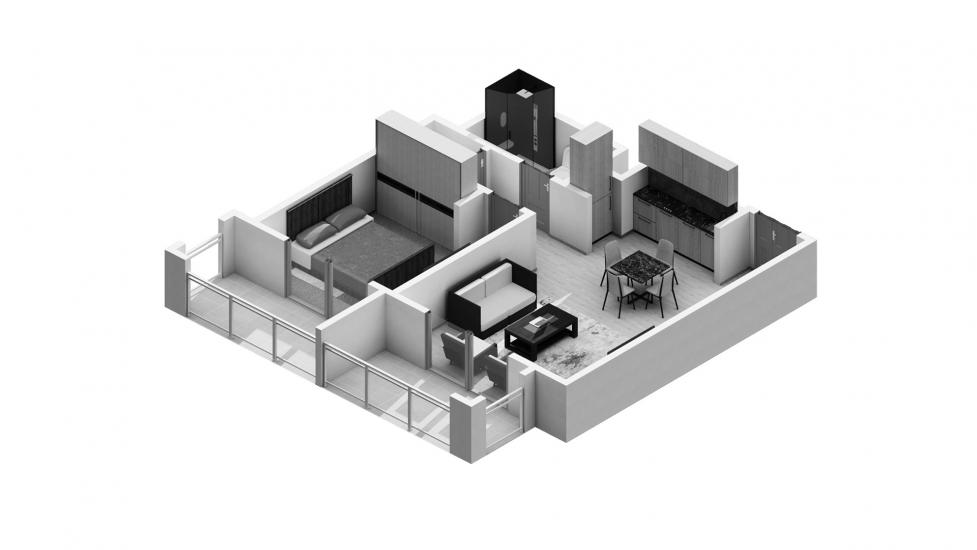 Apartment floor plan «1BR 02 74SQM», 1 bedroom in SUMMER