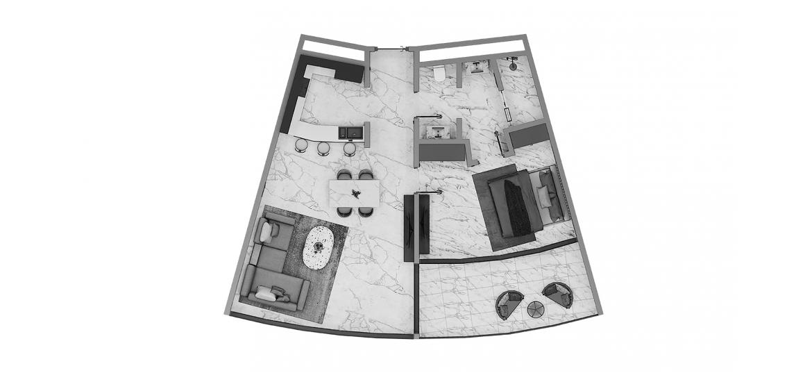 Apartment floor plan «1BR Type 2», 1 bedroom in HARBOUR LIGHTS