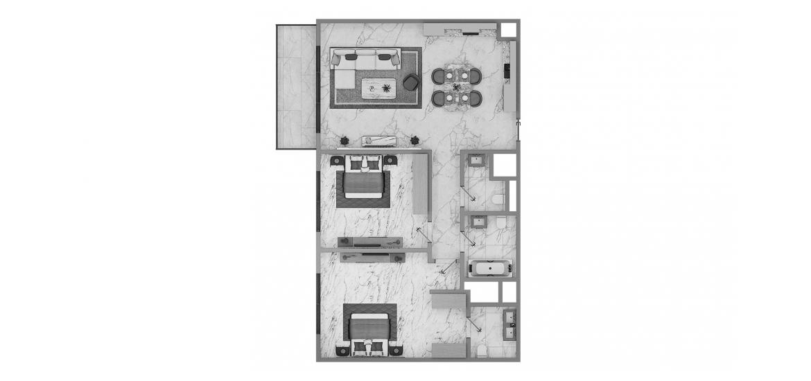 Apartment floor plan «2BR Type 2A 93SQM», 2 bedrooms in GOLF VIEWS