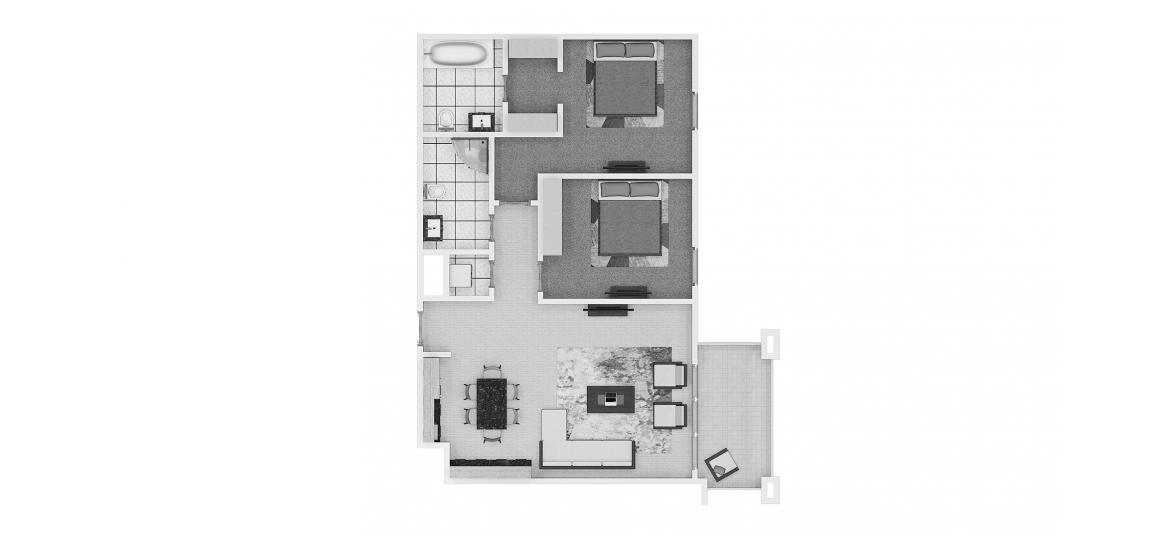 Apartment floor plan «2BR 84SQM», 2 bedrooms in BAYSHORE