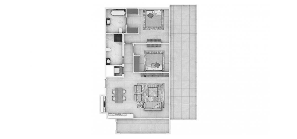 Apartment floor plan «2BR 01 141SQM», 2 bedrooms in ROSEWATER