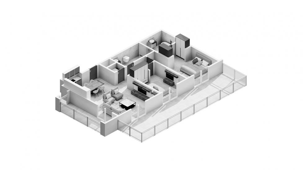 Apartment floor plan «2BR 01 141SQM», 2 bedrooms in ROSEWATER