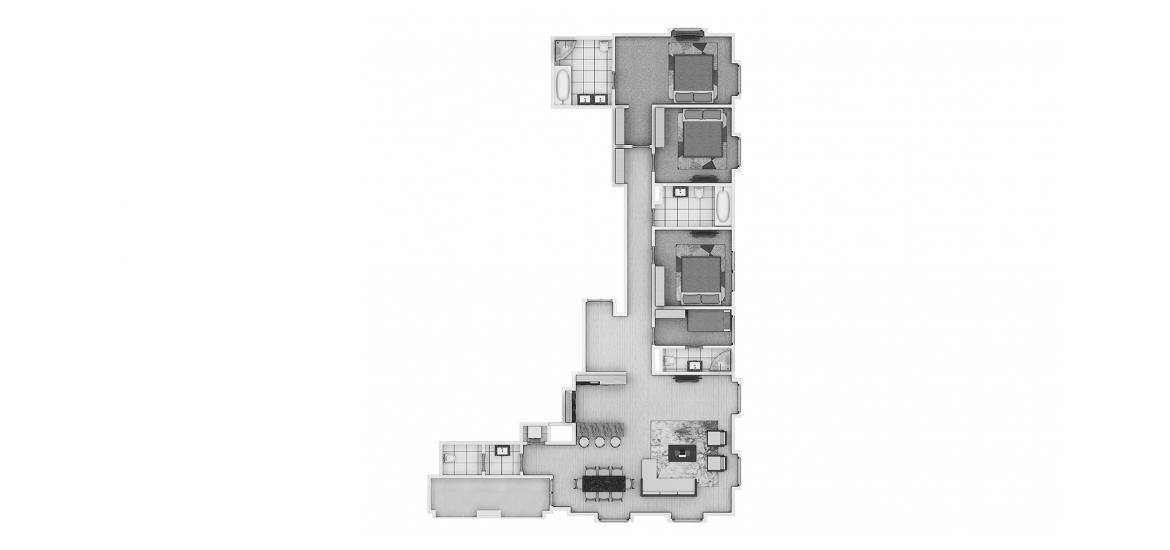 Apartment floor plan «3BR 183SQM», 3 bedrooms in VIDA RESIDENCES