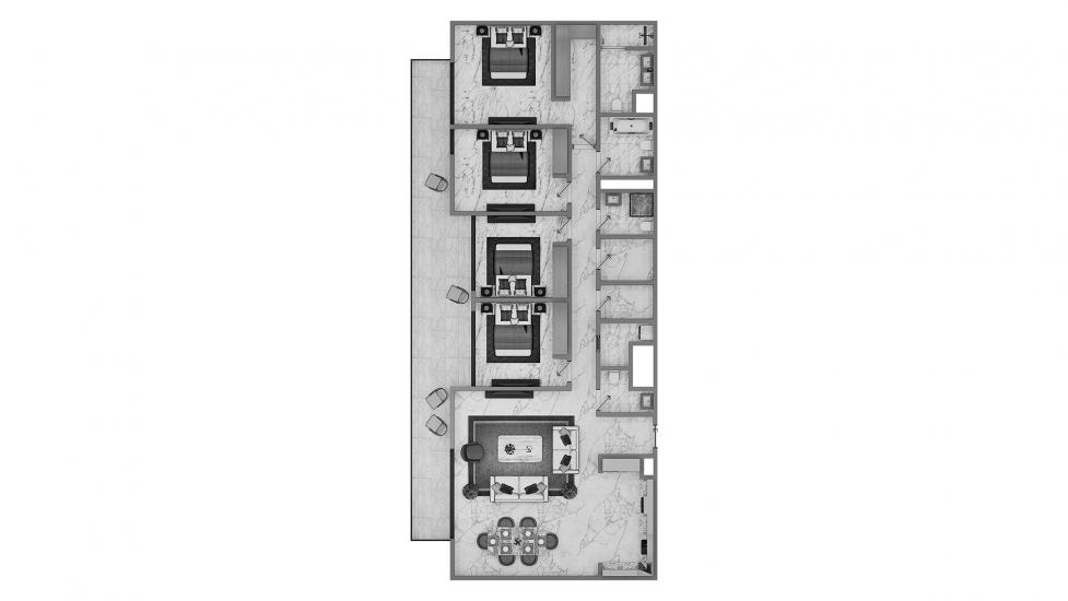 Apartment floor plan «4 BR 223SQM», 4 bedrooms in EMAAR GOLF HEIGHTS