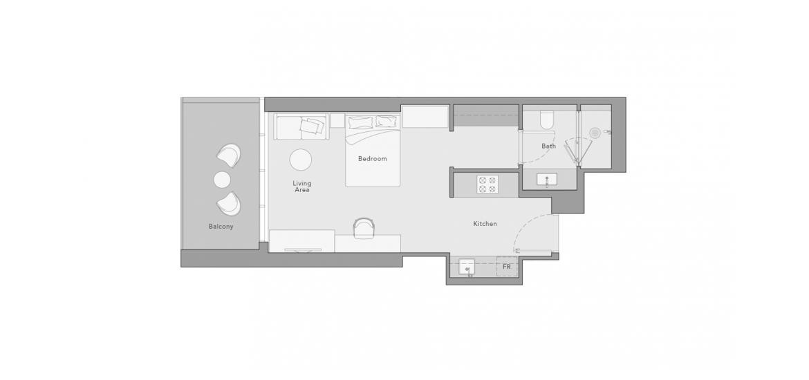 Apartment floor plan «STUDIO», 1 room in THE QUAYSIDE RESIDENCES