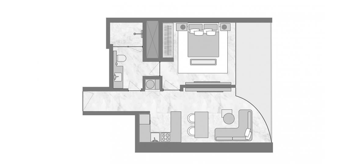 Apartment floor plan «1 BEDROOM TYPE 1D 65 SQ.M.», 1 bedroom in THE BILTMORE RESIDENCES SUFOUH