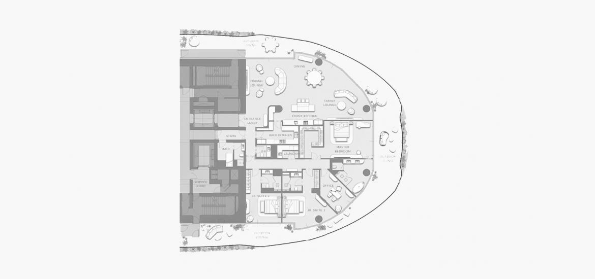 Apartment floor plan «3 BEDROOM TYPE 902 604 SQ.M.», 3 bedrooms in COMO RESIDENCES