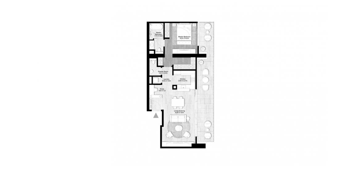 Apartment floor plan «128 SQ.M 1 BR TYPE A1», 1 bedroom in ST REGIS THE RESIDENCES AT FINANCIAL CENTRE ROAD