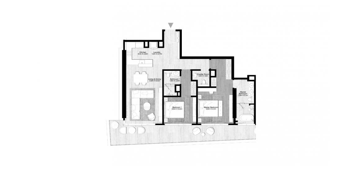 Apartment floor plan «154 SQ.M 2 BR TYPE A2», 2 bedrooms in ST REGIS THE RESIDENCES AT FINANCIAL CENTRE ROAD