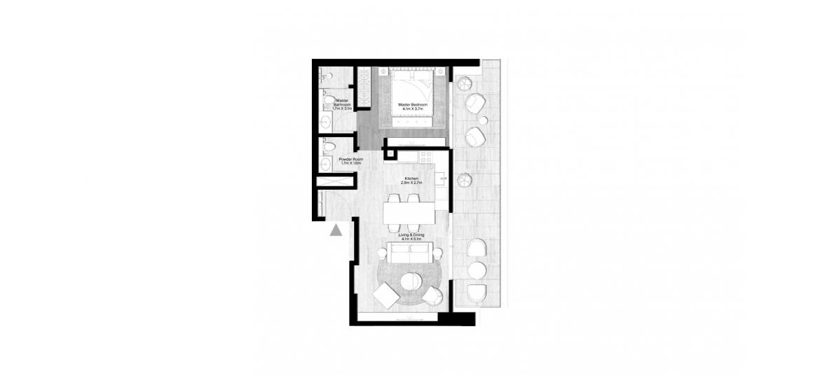 Apartment floor plan «90 SQ.M 1 BR TYPE D1», 1 bedroom in ST REGIS THE RESIDENCES AT FINANCIAL CENTRE ROAD