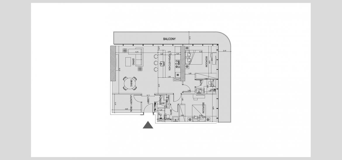 Apartment floor plan «126 SQM 2 BDRM TYPE G», 2 bedrooms in SOCIETY HOUSE
