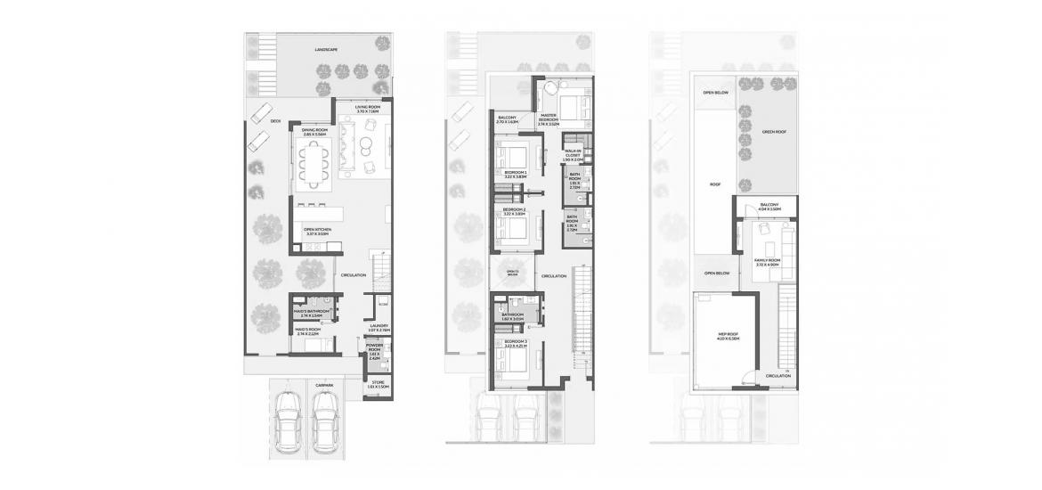 Apartment floor plan «300 SQ.M 4 BEDROOM TYPE 1», 4 bedrooms in SHAMSA TOWNHOUSES