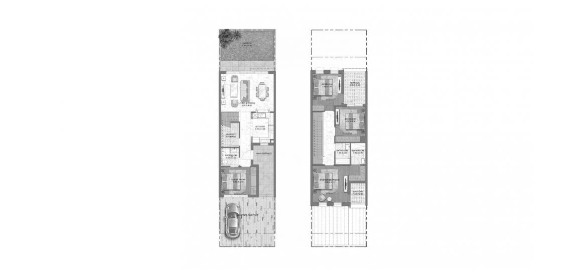 Apartment floor plan «212 SQ.M 4BDRM TOWNHOUSE LTH-4J-M», 4 bedrooms in MYKONOS DAMAC LAGOONS
