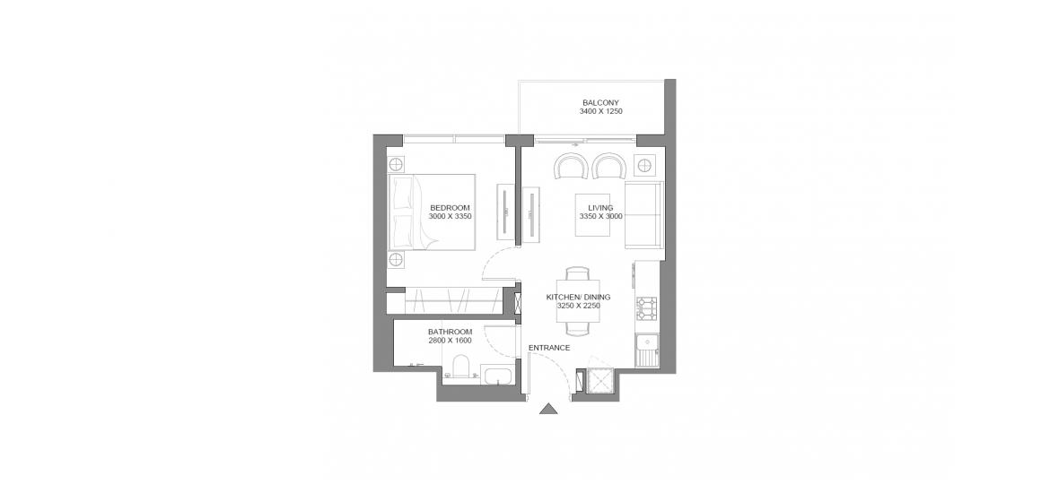Apartment floor plan «47 SQ.M 1 BDRM TYPE A», 1 bedroom in 330 RIVERSIDE CRESCENT