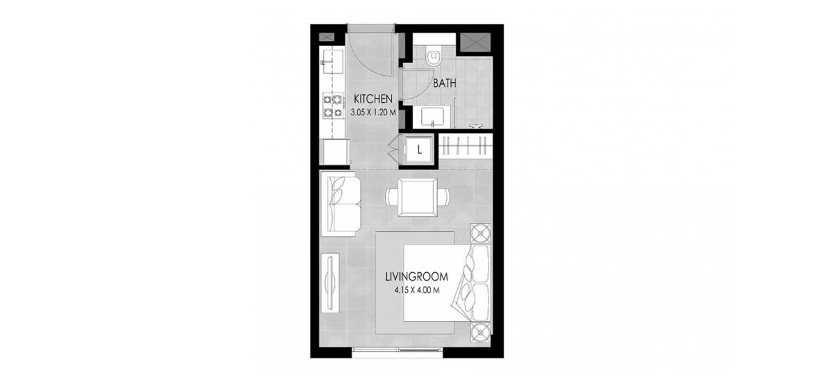 Apartment floor plan «STUDIO TYPE B 31 SQ.M.», 1 room in THE MAYFAIR RESIDENCE