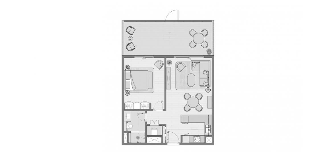 Apartment floor plan «89 SQ.M 1 BEDROOM TYPE 1D», 1 bedroom in ELARA APARTMENTS