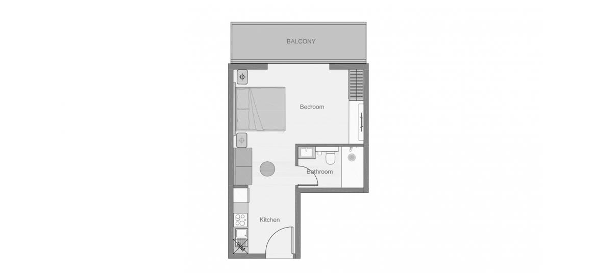 Apartment floor plan «THE CENTRAL DOWNTOWN ONE-ROOM-TYPE-1-45M», 1 room in THE CENTRAL DOWNTOWN