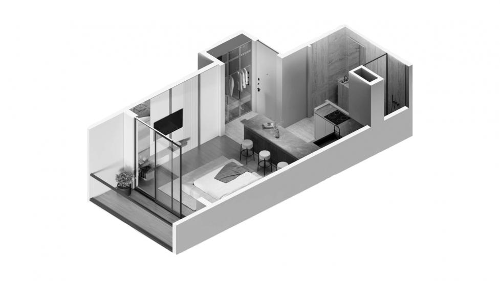 Apartment floor plan «URBAN LIFE ONE-ROOM-TYPE-4-48M», 1 room in URBAN LIFE