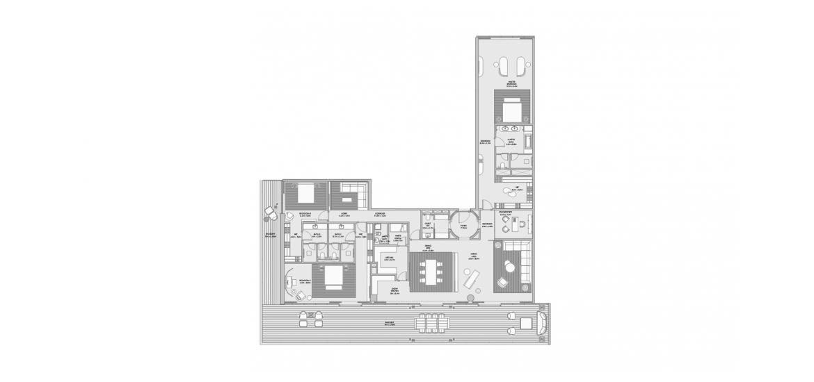 Apartment floor plan «ARMANI BEACH RESIDENCES THREE-BEDROOMS-538M», 3 bedrooms in ARMANI BEACH RESIDENCES