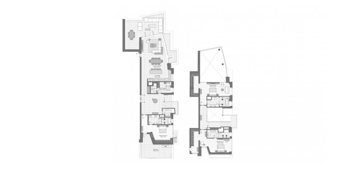 Apartment floor plan «LIV WATERSIDE THREE-BEDROOMS-413M», 3 bedrooms in LIV WATERSIDE